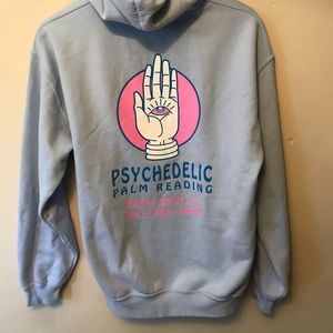 Psychedelic sky blue/pink hoodie